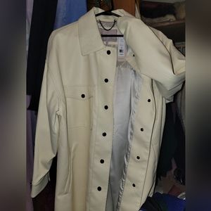 Bcbg oversized faux leather shirt